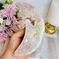 Large Chunky 15cm Druzy Pink Amethyst Carved Moon From Brazil