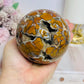 Large Brecciated Jasper Druzy Sphere on Stand 757g