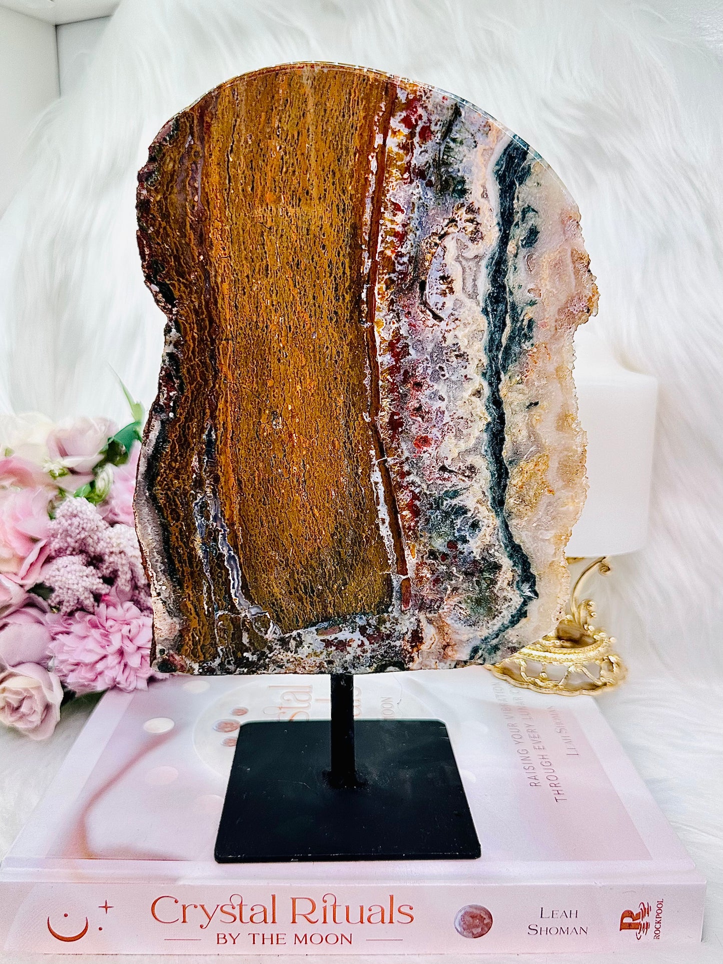 Uniquely Incredible!!!! Absolutely Amazing Large 23cm 1.18KG Colourful Jasper Slab On Stand ~ A Truly Amazing Piece