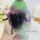Magnificent Huge 23cm 784gram Carved Perfection Stunning Rainbow Fluorite Fish