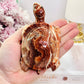 Large Perfectly Carved Red Banded Calcite | Pork Stone Turtle 385grams