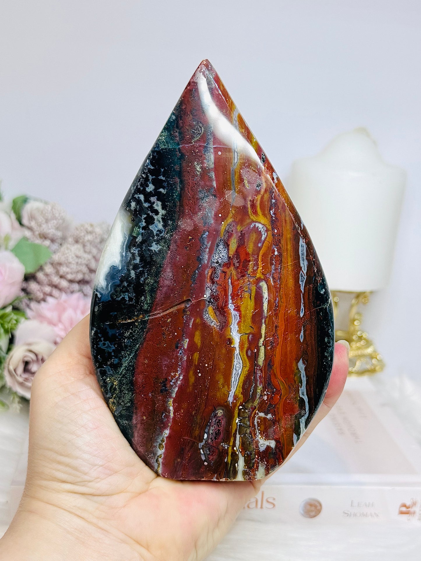Large Ocean Jasper Druzy Flame 15cm 691g