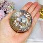 Green Druzy Cherry Blossom Agate Sphere on Stand 335grams