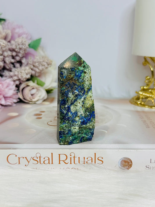 Azurite Malachite Rough Front Tower 7.5cm