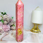 Rare Large Thulite Tower with Epidote Inclusions 19cm
