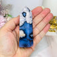 High Grade Blue Flower Agate Druzy Tower 9cm