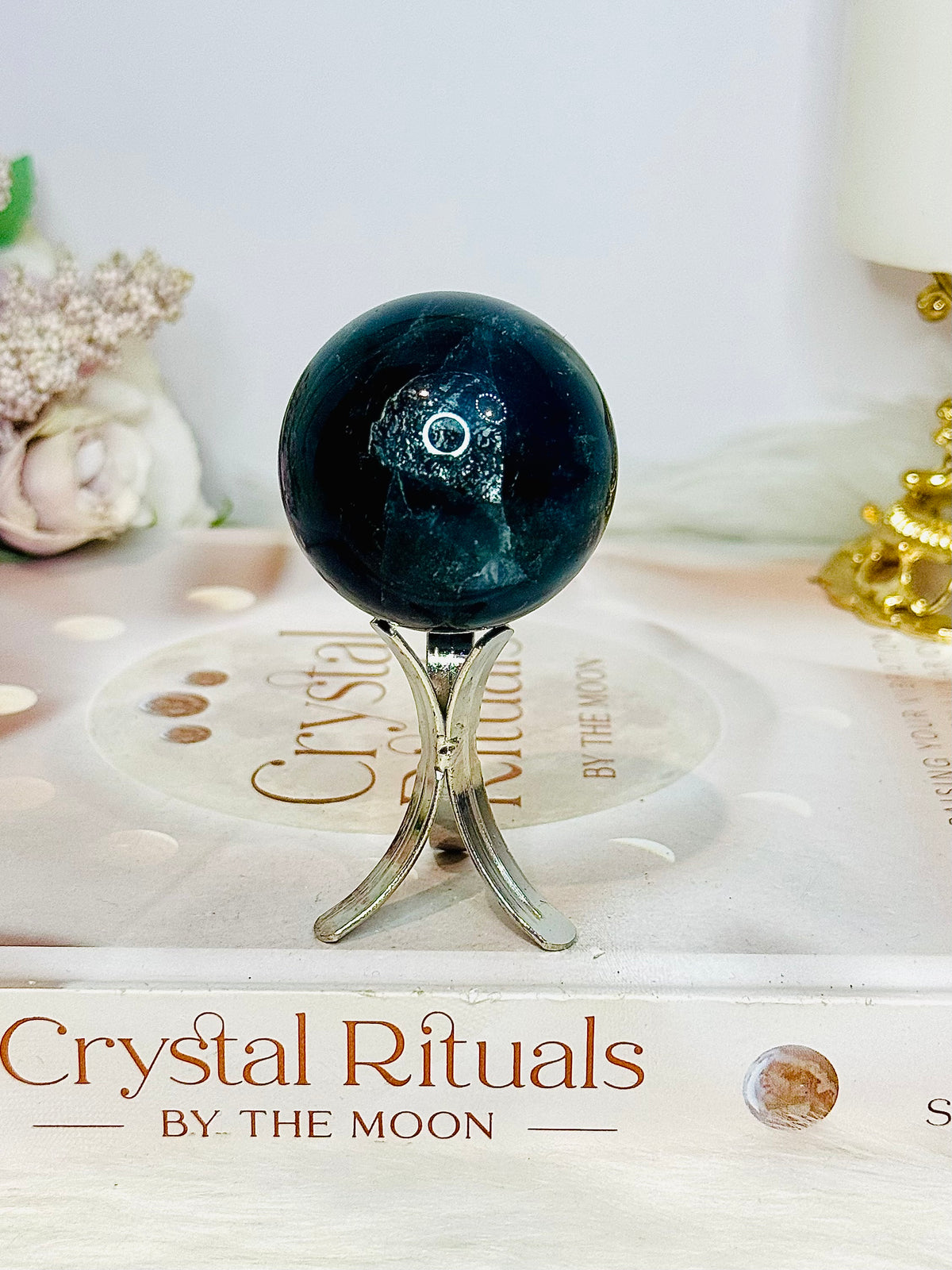 Blue Fluorite Sphere on Stand 131g