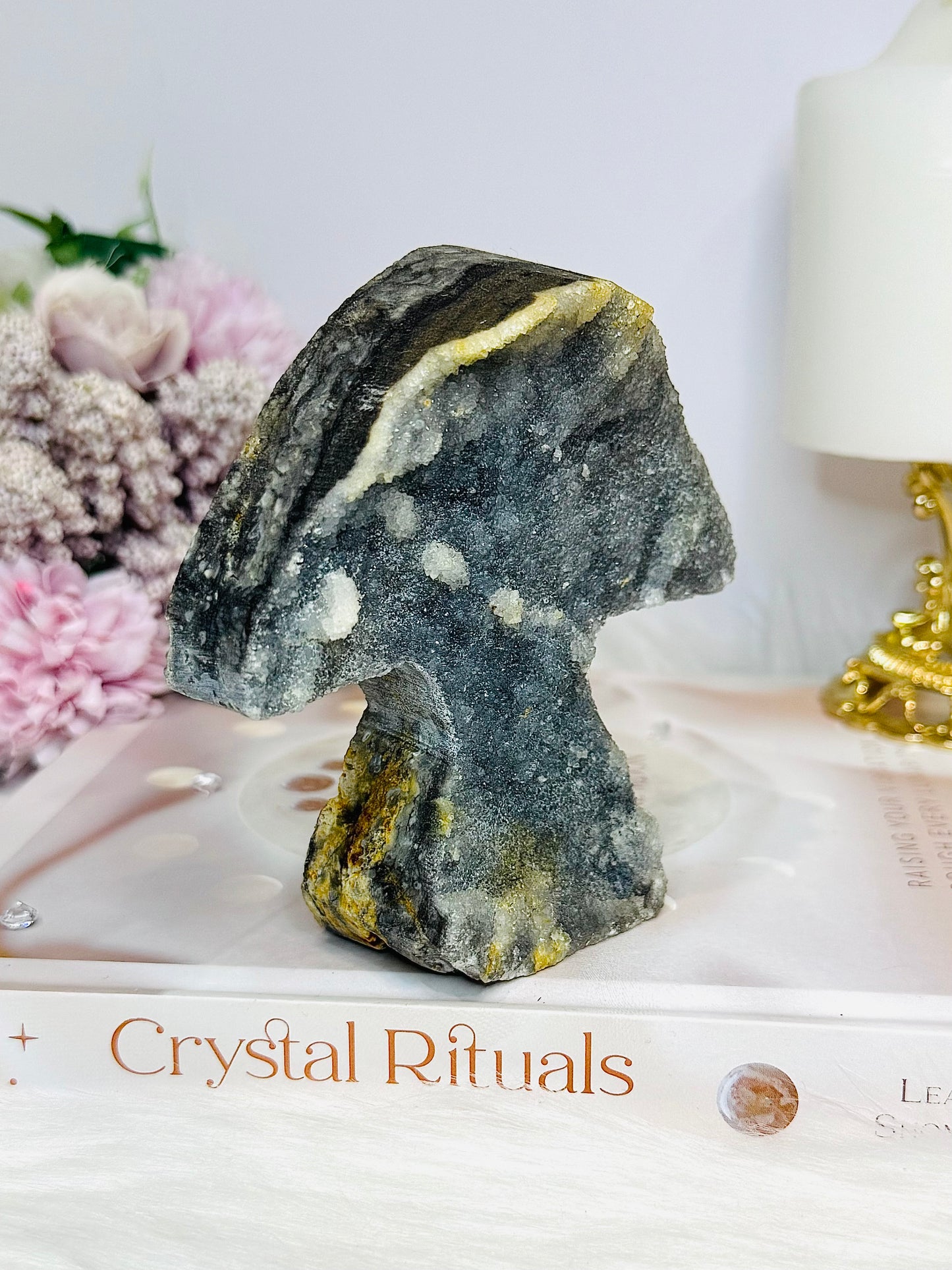 Large Sphalerite Carved Mushroom 10.5cm 351g