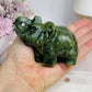 Green Jade Carved Elephant 8.5cm