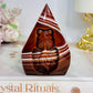 Red Striped Agate Flame With Carved Fish 8cm