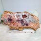 High Grade Pink Amethyst Druzy Slab on Stand 1.2KG 27.5cm