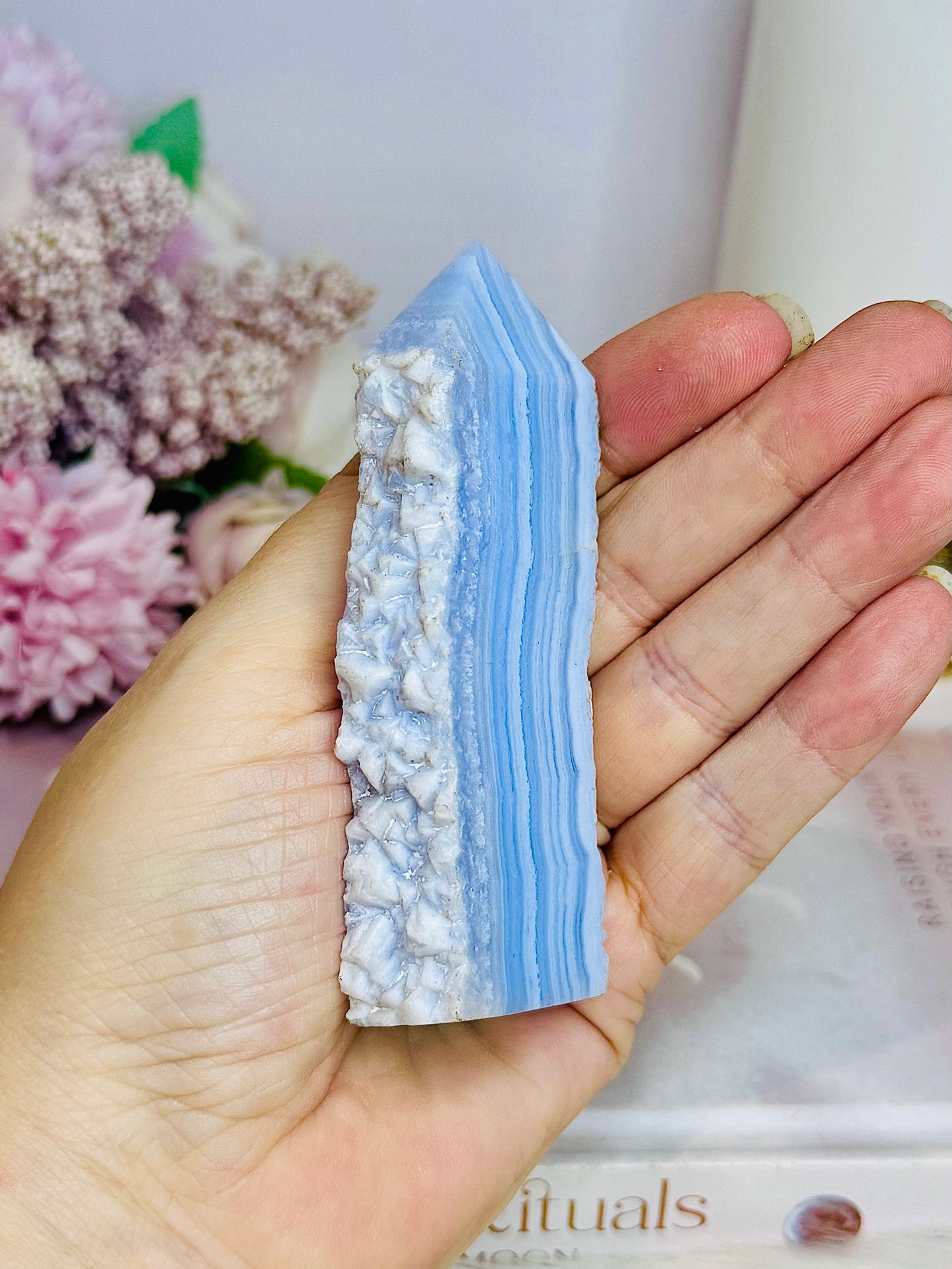 High Grade Blue Lace Agate Tower | Freeform 9cm