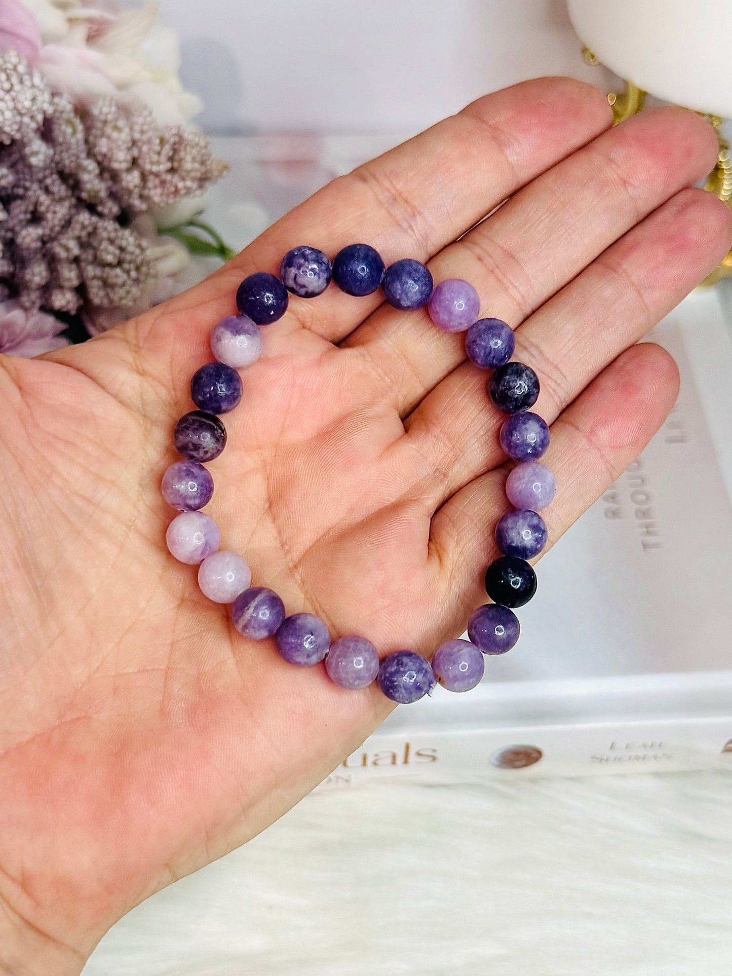 Lepidolite Set ~ Bracelet & Pendant In Gift Bag