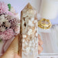 Stunning High Grade Druzy Flower Agate Chunky Tower 14.5cm