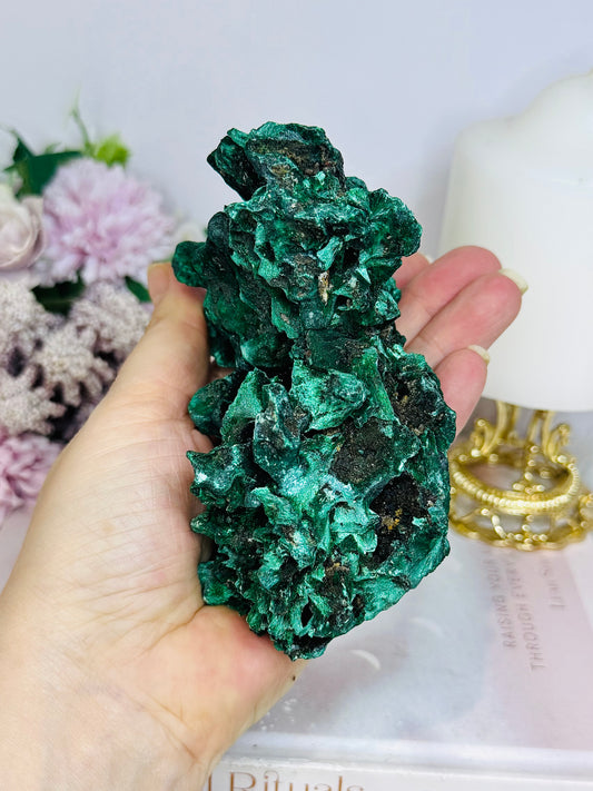 ⚜️ SALE ⚜️ Natural Large Botryoidal Velvet Malachite Specimen 11.5cm 472g