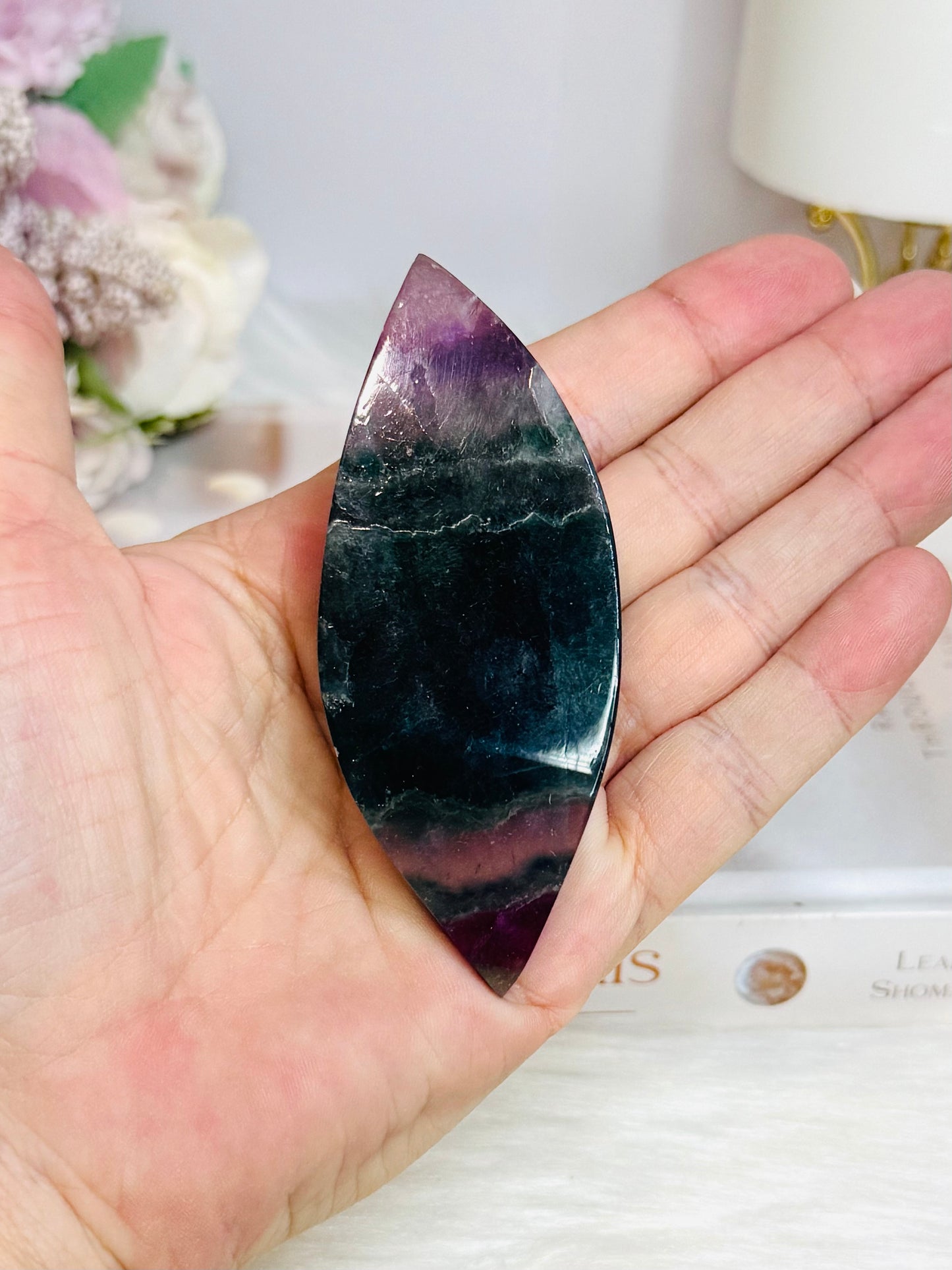 Rainbow Fluorite Leaf 9cm