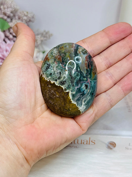 Large Ocean Jasper Palm Stone