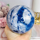 Large Blue Sodalite Sphere on Stand 970g
