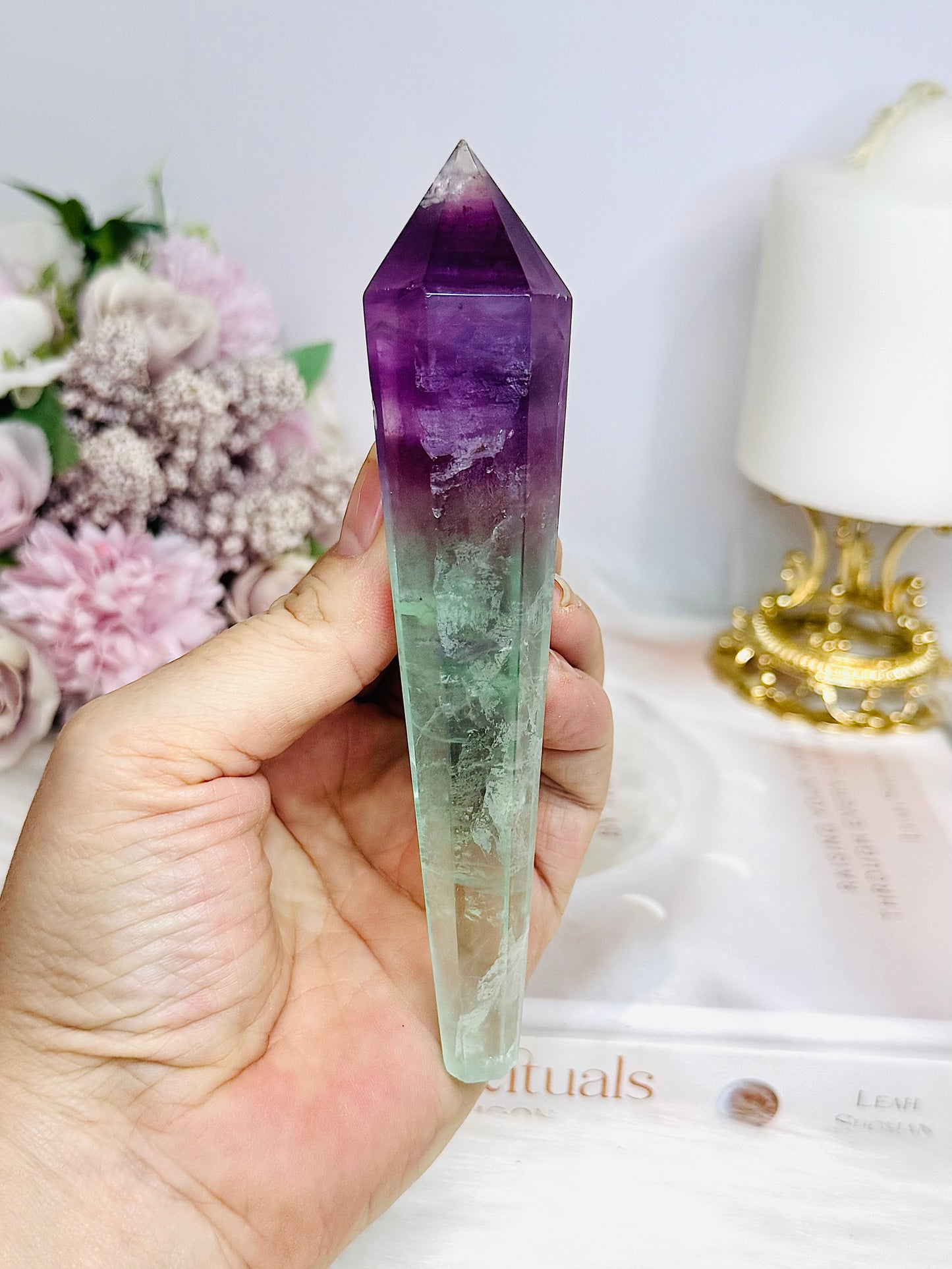 Watermelon Fluorite Wand | Tower 14cm