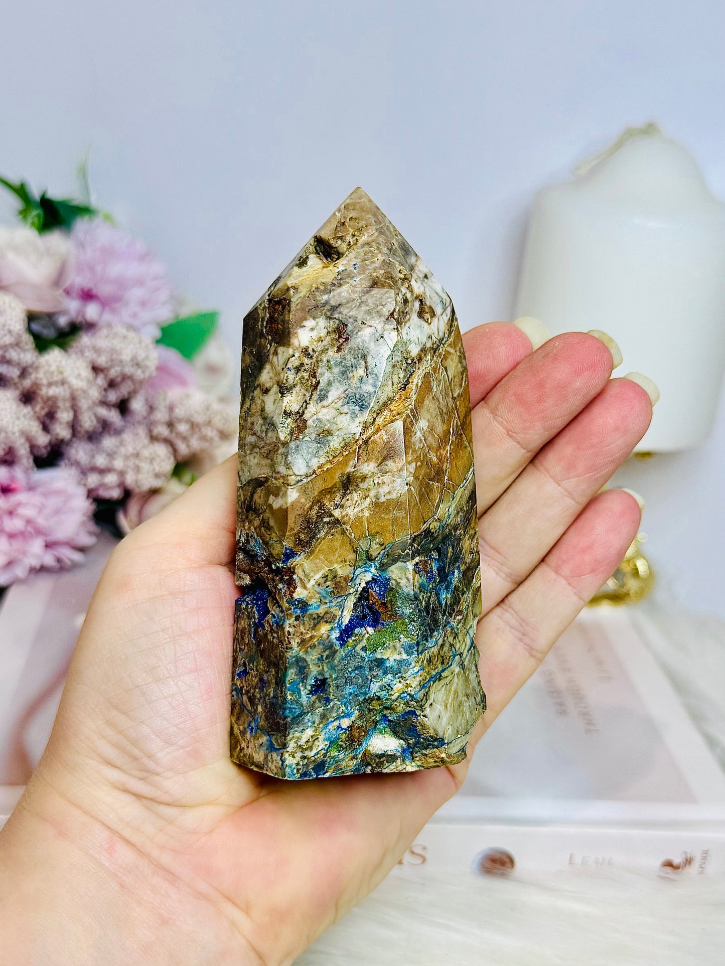 Natural Azurite Chunky Tower 12cm 362g