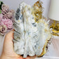 Large Druzy Quartz Carved Leaf on Stand 13cm 334g