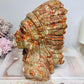 Large Red Vein Jasper Carved American Indian Chief 17cm 1.65KG