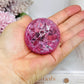 Pink Fire & Ice Crackle Quartz Sphere (dyed) On Stand 157g