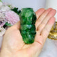 High Grade Green Fluorite Carved Skull with Lion Head 7cm