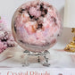 The Pink Amethyst QUEEN ~ Divine Large 10.5cm 1.2KG Druzy Pink Amethyst Sphere on Stand with Stunning Crystallisation