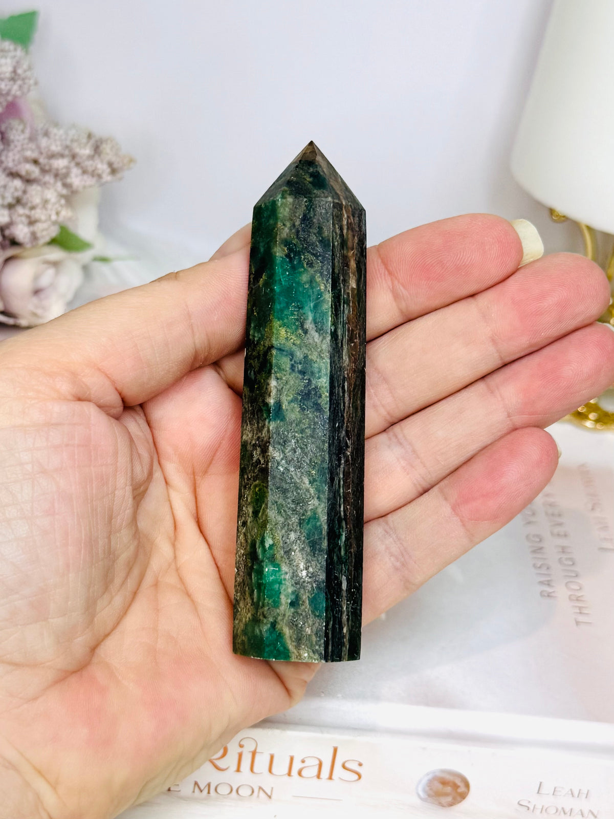 Green Emerald Jasper Tower 10cm