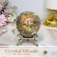 Plum Blossom Jasper Sphere on Stand 301g