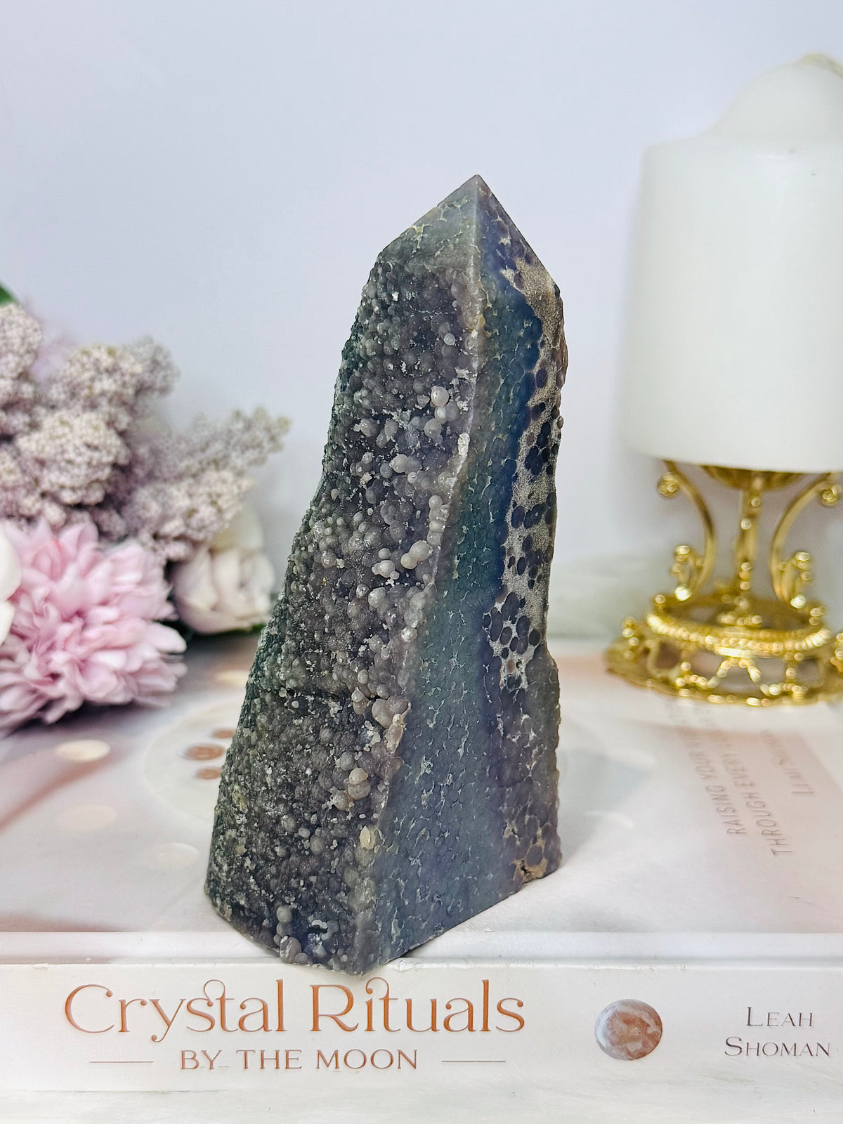 Natural Large Grape Chalcedony Agate Tower 13.5cm 397g