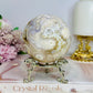 Large Flower Agate Druzy Sphere 646g On Stand