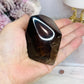 High Grade Smokey Quartz Polished Freeform With Rainbows On Stand 375g