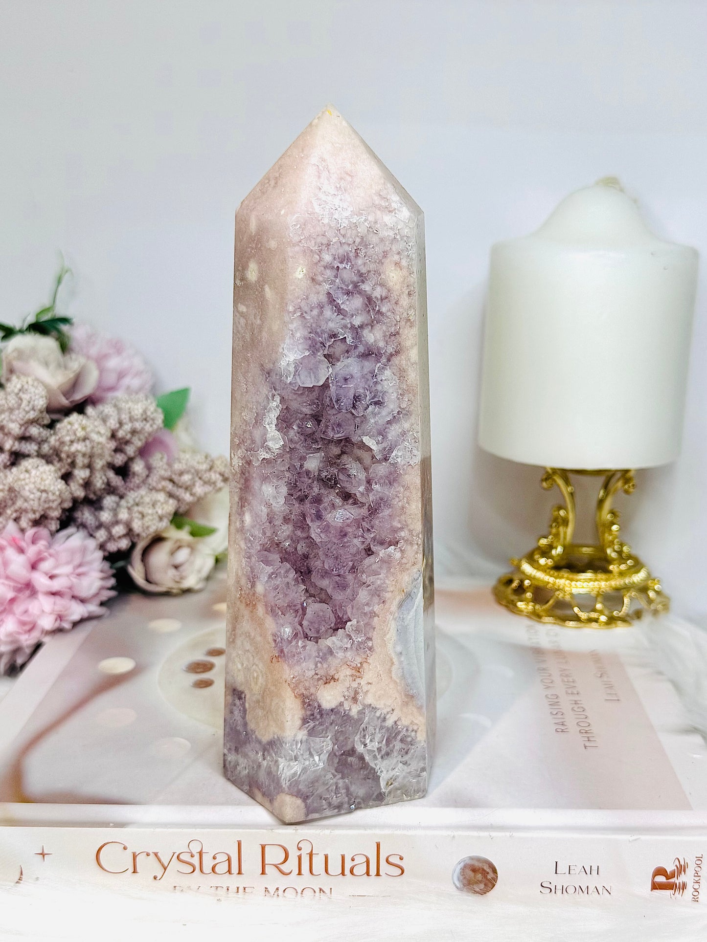 Large Pink Amethyst Druzy Tower 17.5cm 753g