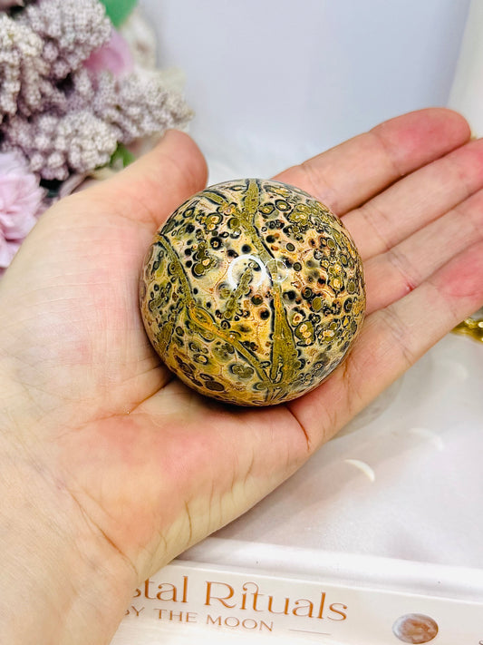 Leopard Skin Jasper Sphere on Stand 189g