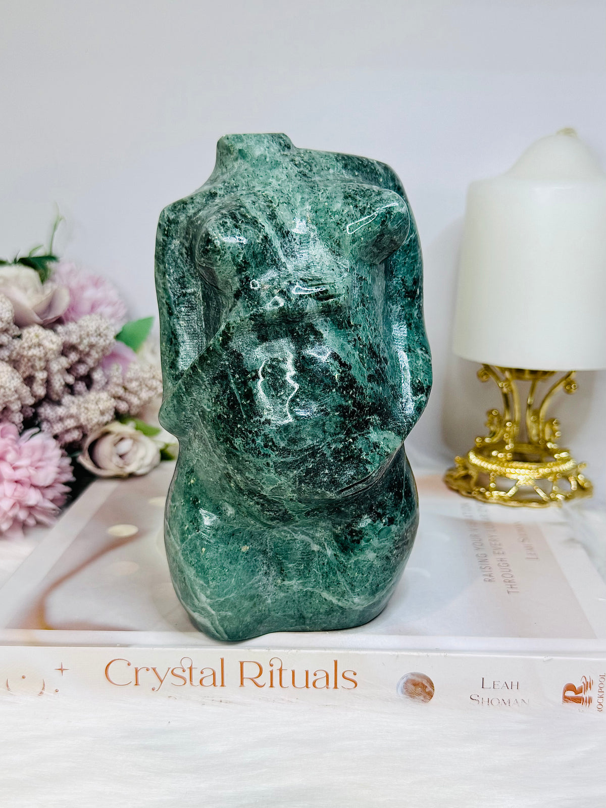 Large Green Jade Pregnant Woman Carving 15cm 1.21KG