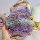 Large Natural Crazy Lace Amethyst Slab 16cm On Stand