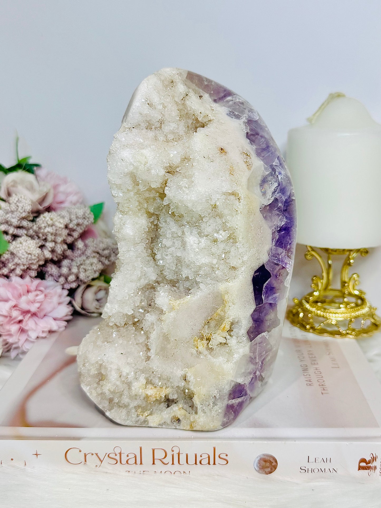 High Grade Pink Amethyst X Amethyst Sugar Druzy Freeform 17cm 1.9KG