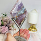 Crazy Lace Amethyst Diamond on Stand 19cm