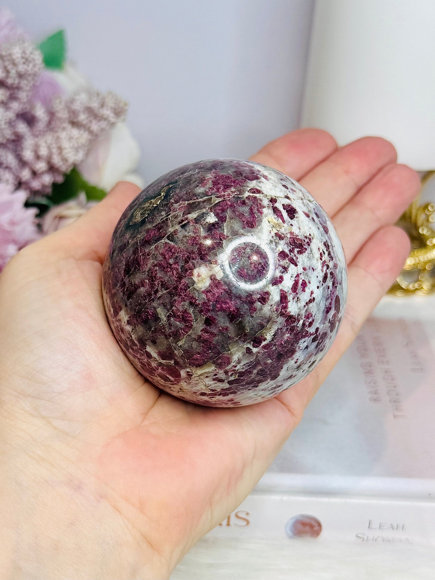 Pink Tourmaline Large Sphere On Stand 386g