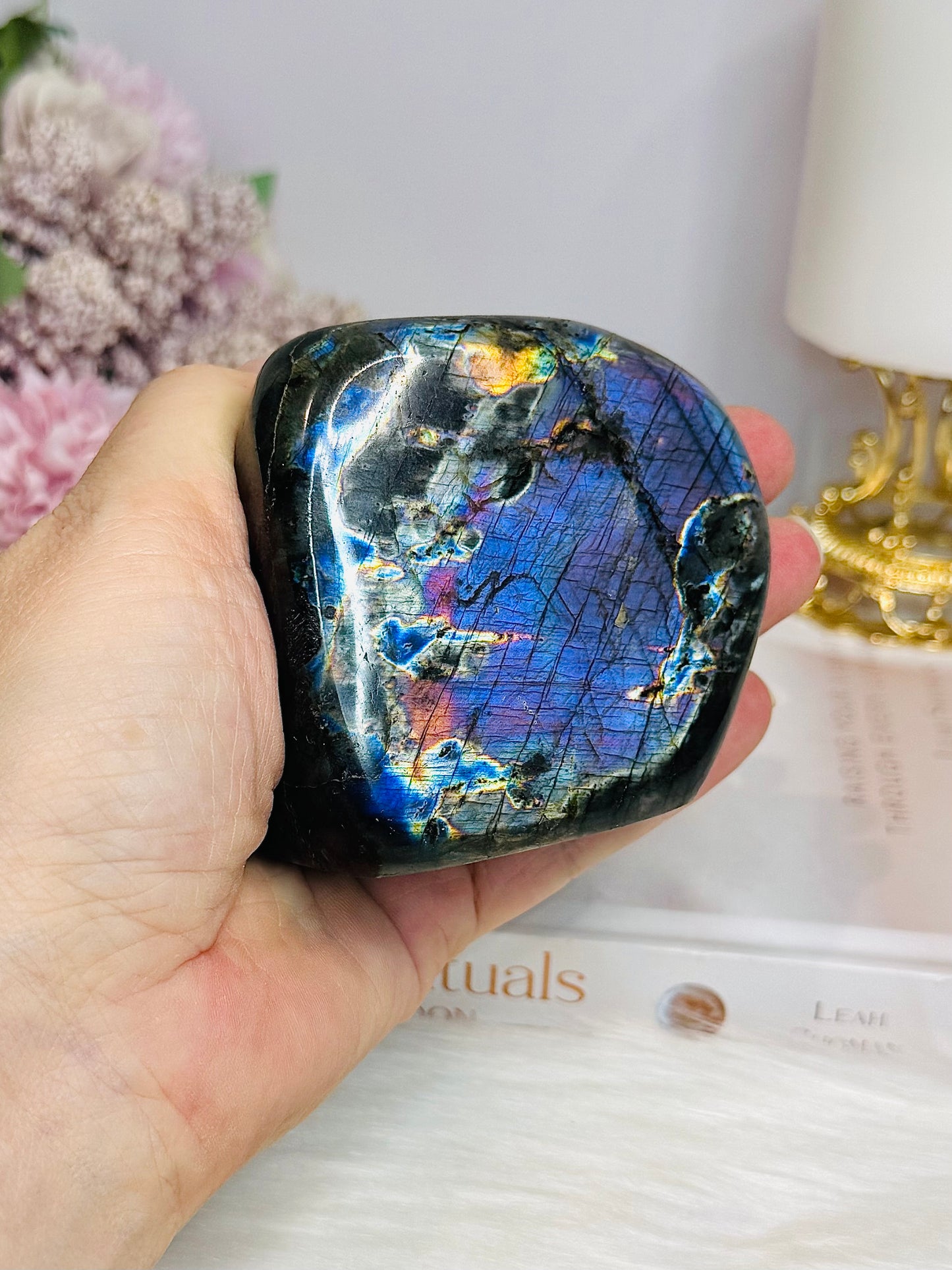 High Grade Spectrolite (Labradorite) Freeform from Finland - (Flash is all purple although it looks blue in pic) 8cm 374g