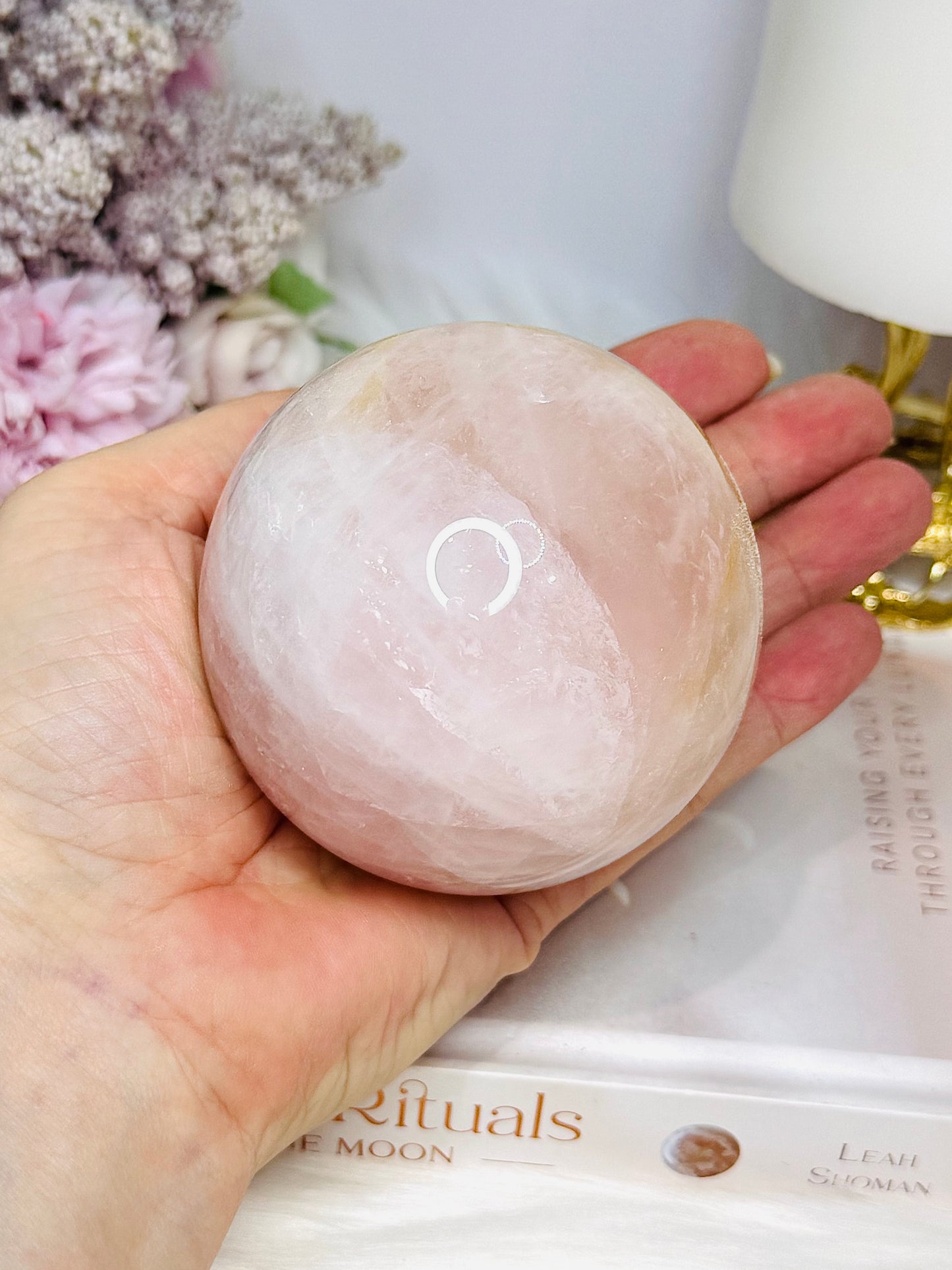 Large Rose Quartz Sphere on Stand 480g