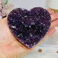 Large High Grade Amethyst Cluster Heart on Stand 328g