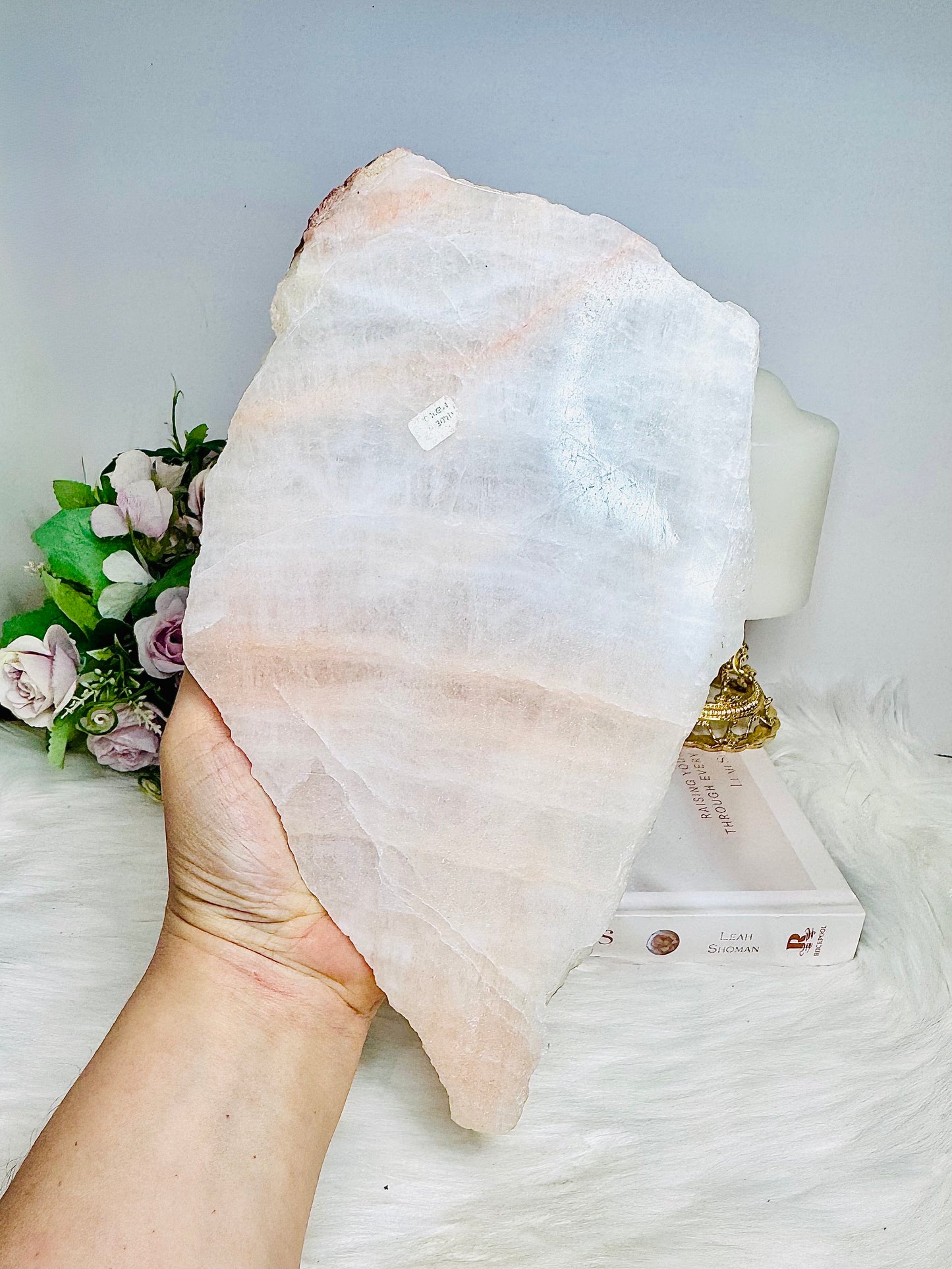 Large Mexican Pink Calcite Natural Slab 25cm 704g