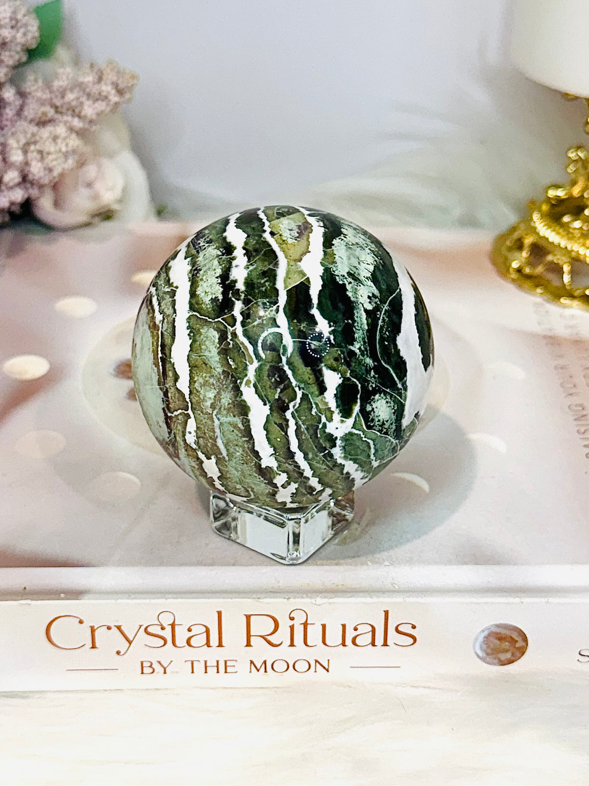 Unicorn Jasper Sphere on Stand 298g