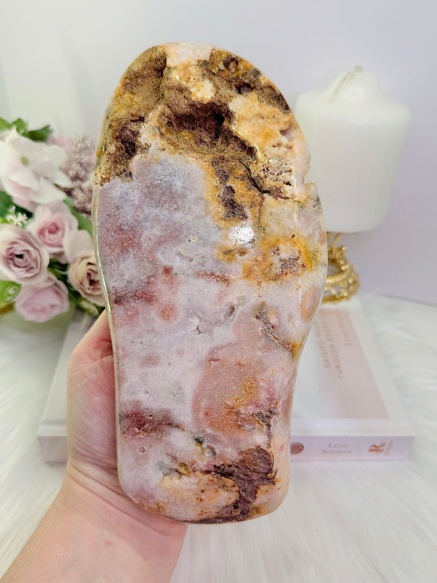 Absolutely Gorgeous Large 998Gram 21cm Pink Amethyst Druzy Slab From Brazil