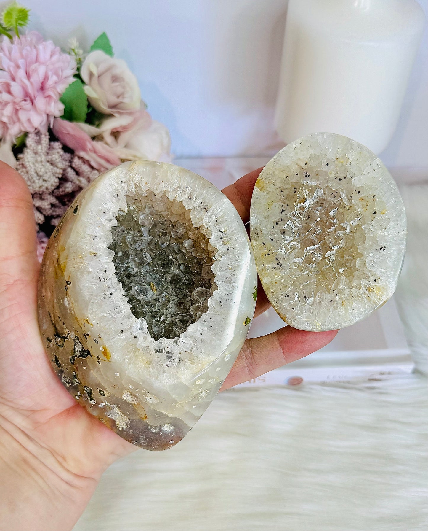Large Natural Druzy Agate Jewellery Box Geode 463g