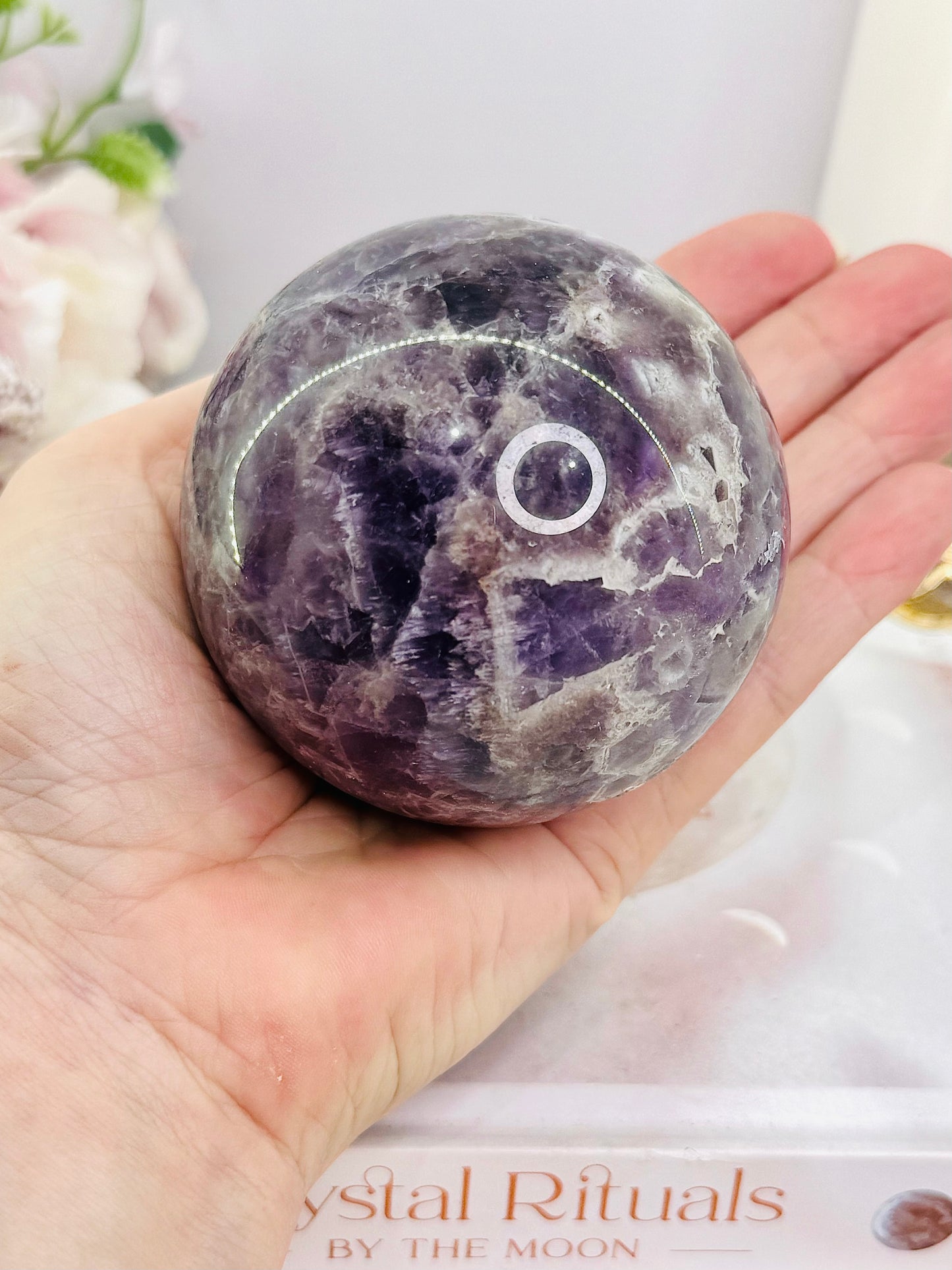 Large 500gram Chevron | Dream Amethyst Sphere on Stand