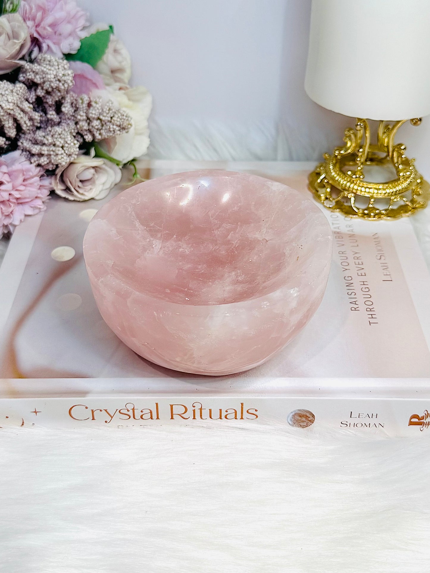 Large Chunky Rose Quartz Bowl 680g
